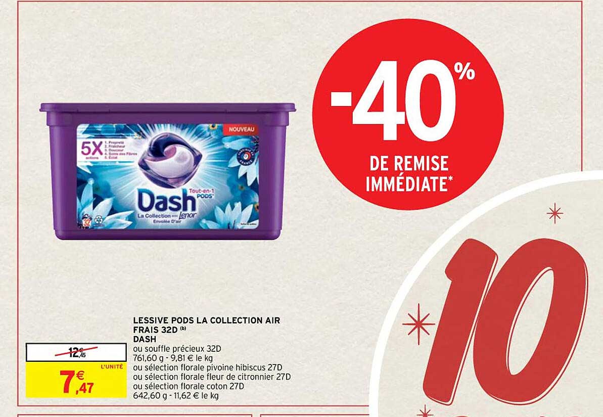 lessive pods la collection air frais 32d dash