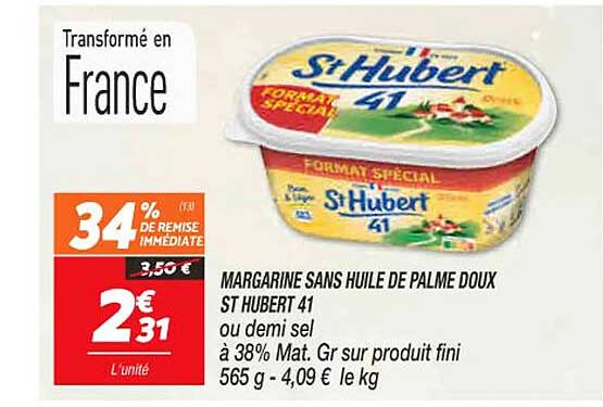 margarine sans huile de palme doux st hubert 41