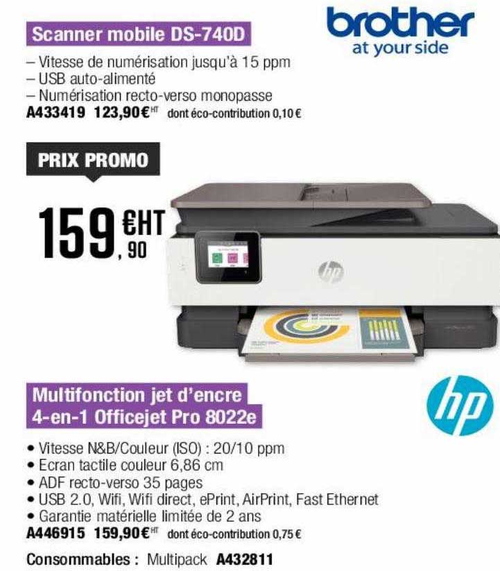 multifonction jet d'encre 4-en-1 officejet pro 8022e hp