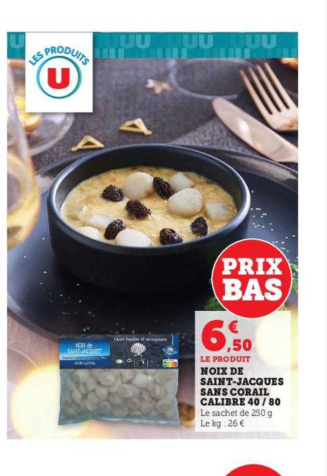 noix de saint-jacques sans corail calibre 40-80
