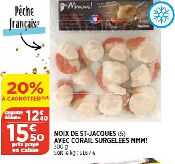 noix de st-jacques avec corail surgelées mmm!