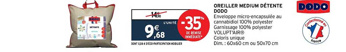 oreiller medium détente dodo