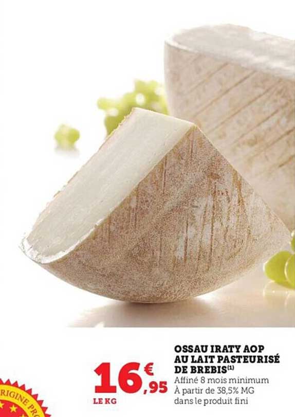 ossau iraty aop au lait pasteurisé de brebis