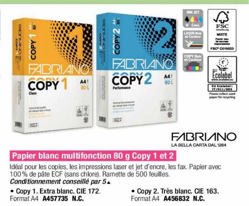 Papier Blanc Multifonction 80 G Copy 1 Et 2