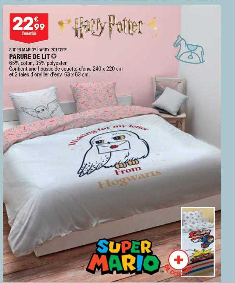parure de lit super mario, harry potter