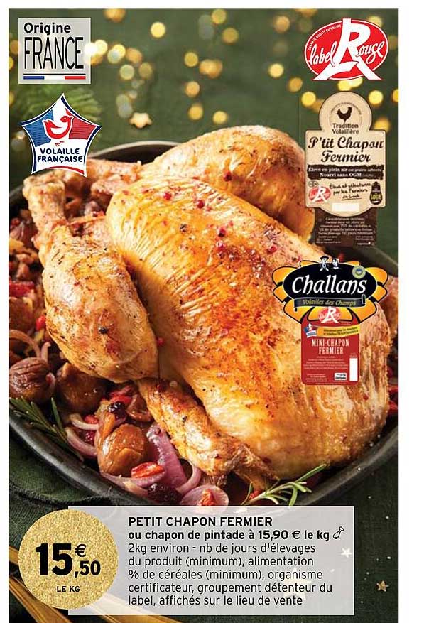 petit chapon fermier ou chapon de pintade