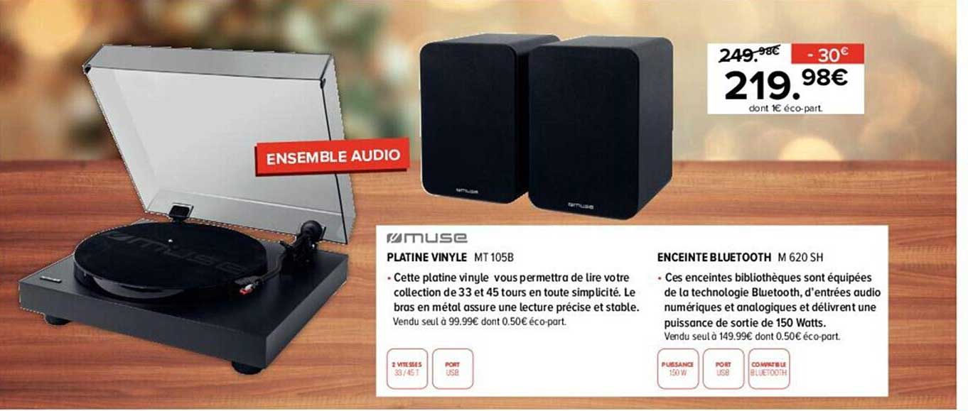 Platine Vinyle Muse, Enceinte Bluetooth Muse