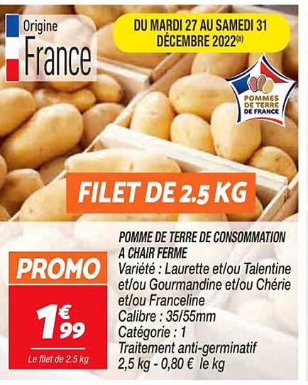 Pomme De Terre De Consommation à Chair Ferme