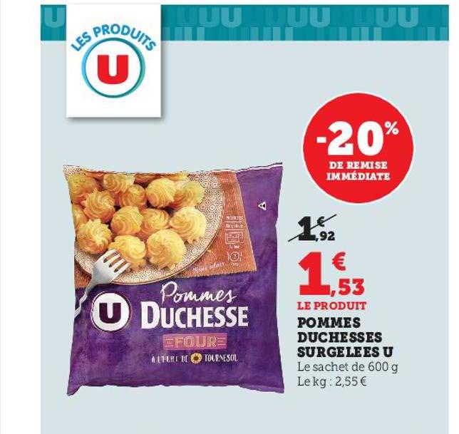 pommes duchesses surgelées u