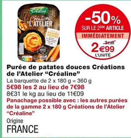 purée de patates douces créations de l'atelier "créaline"