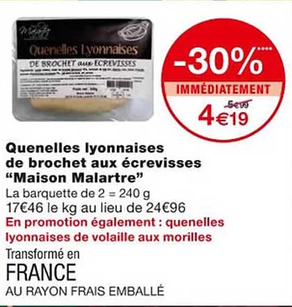 quenelles lyonnaises de brochet aux écrevisses "maison malartre"