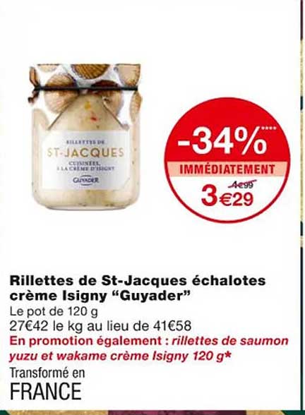 rillettes de st-jacques échalotes crème isigny "guyader"