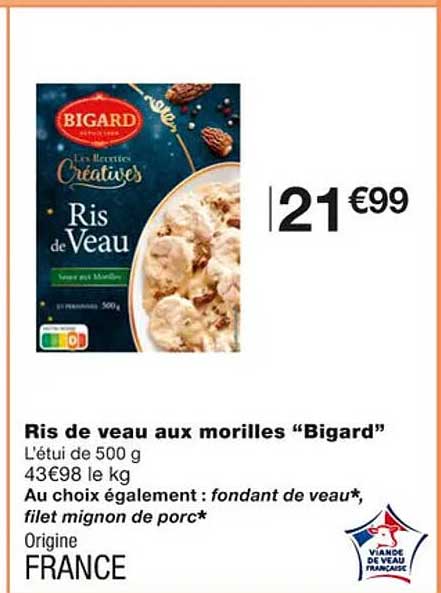 ris de veau aux morilles "bigard"