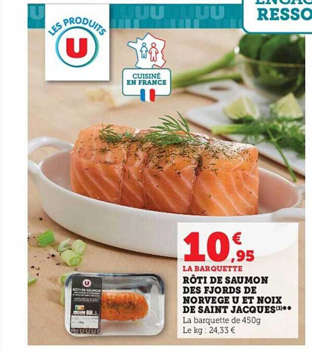 Rôti De Saumon Des Fjords De Norvège U Et Noix De Saint Jacques