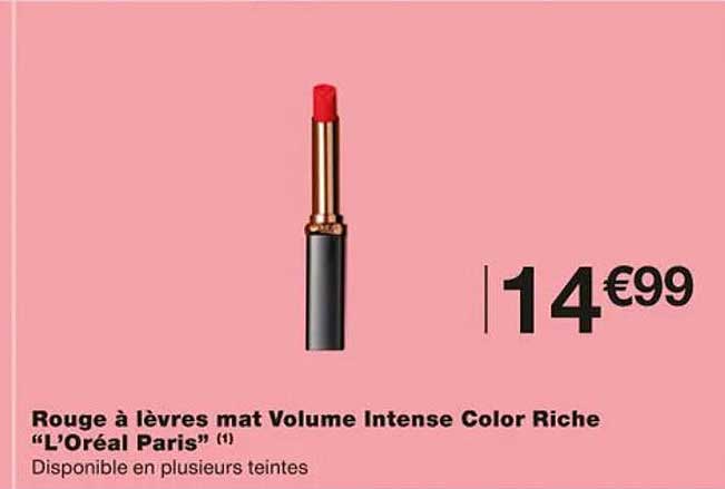 rouge à lèvres mat volume intense color riche "l'oréal paris"