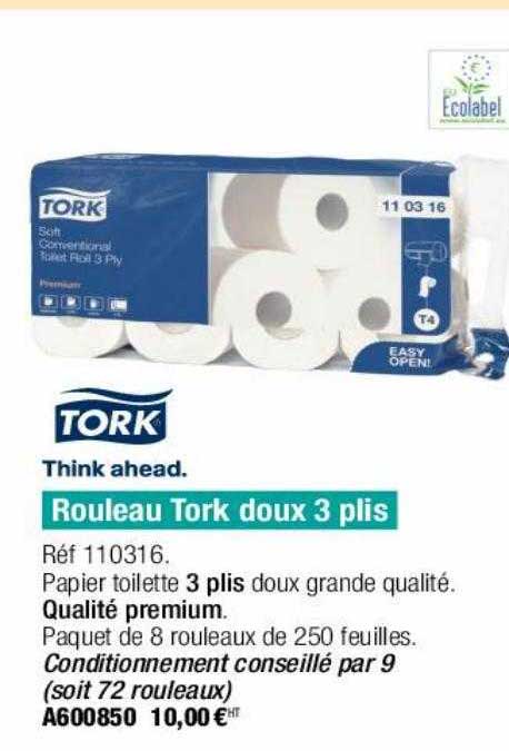 rouleau tork doux 3 plis