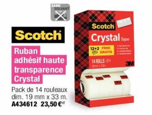 ruban adhésif haute transparence crystal scotch