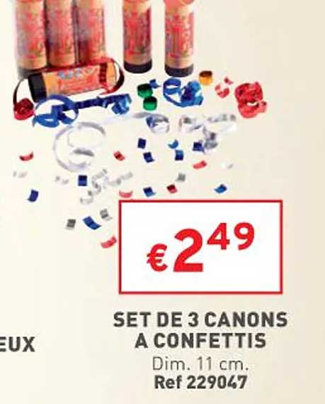 set de 3 canons à confettis