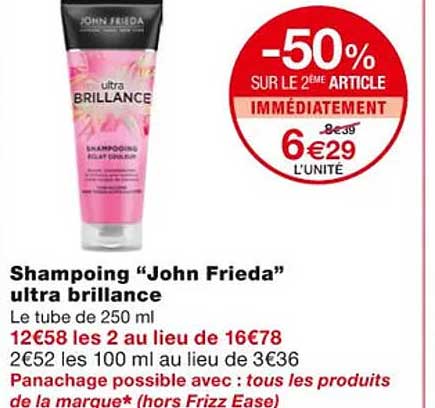 shampoing "john frieda" ultra brillance