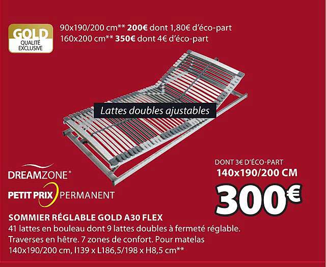 sommier réglable gold a30 flex dreamzone