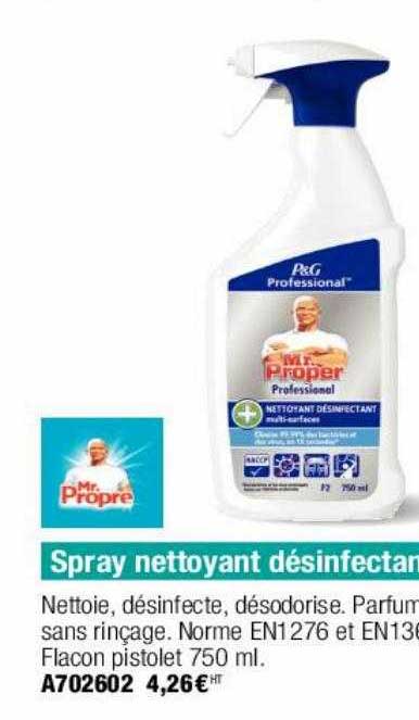 spray nettoyant désinfectant mr propre