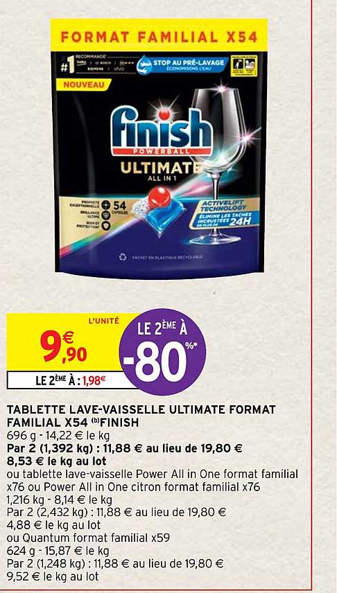 tablette lava-vaisselle ultimate format familial x54 finish