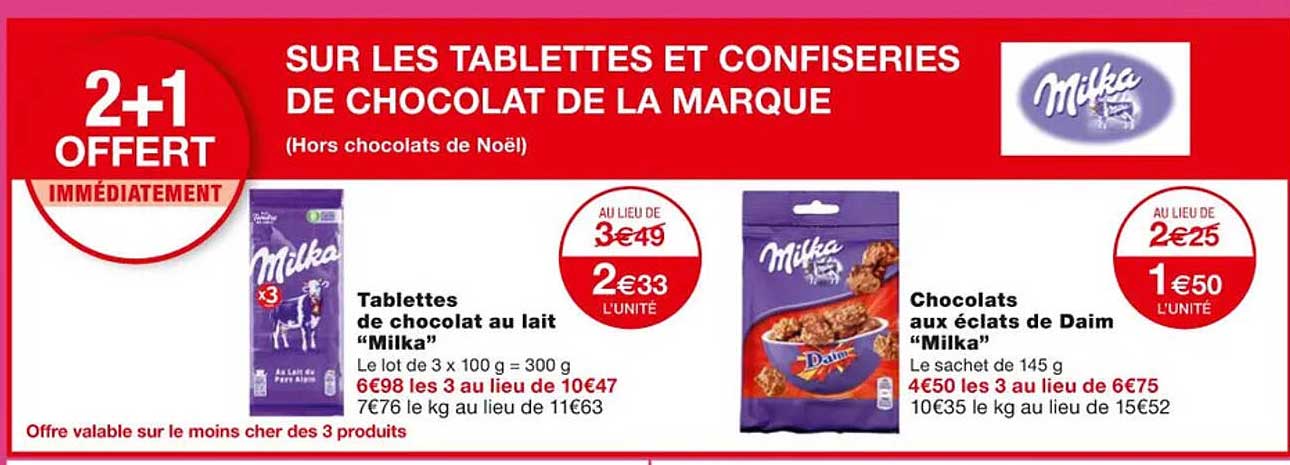 Tablettes De Chocolat Au Lait "milka", Chocolats Aux éclats De Daim "milka"