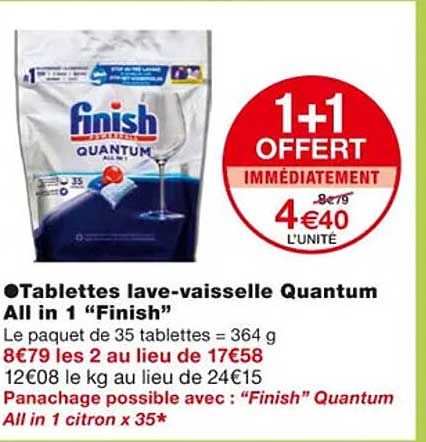 tablettes lave-vaisselle quantum all in 1 "finish"