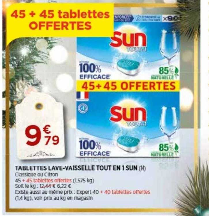 tablettes lave-vaisselle tout en 1 sun