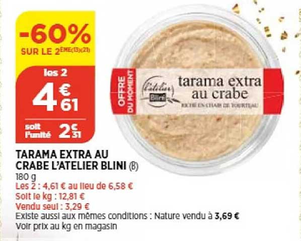 tarama extra au crabe l'atelier blini