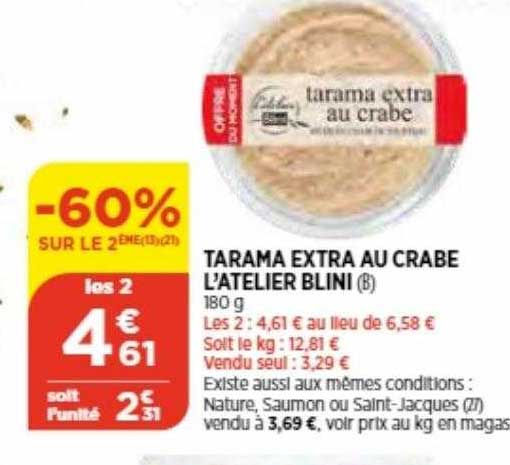 tarama extra au crabe l'atelier blini