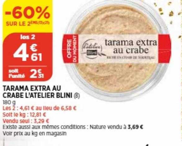 tarama extra au crabe l'atelier blini