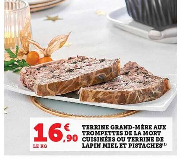terrine grand-mère aux trompettes de la mort cuisinées ou terrine de lapin miel et pistaches