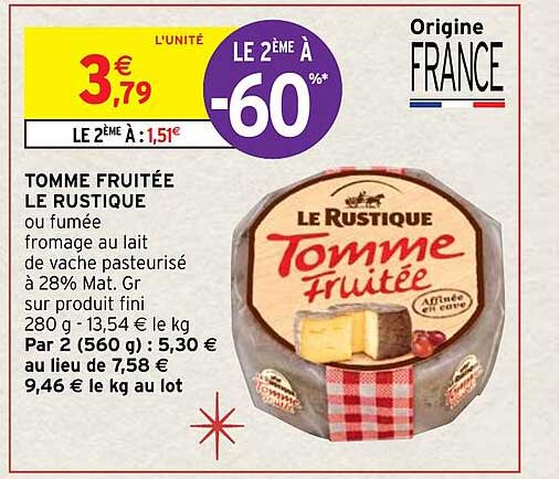 Tomme Fruitée Le Rustique