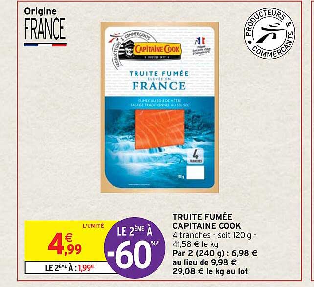 truite fumée capitaine cook