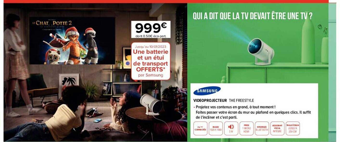 vidéo projecteur the freestyle samsung