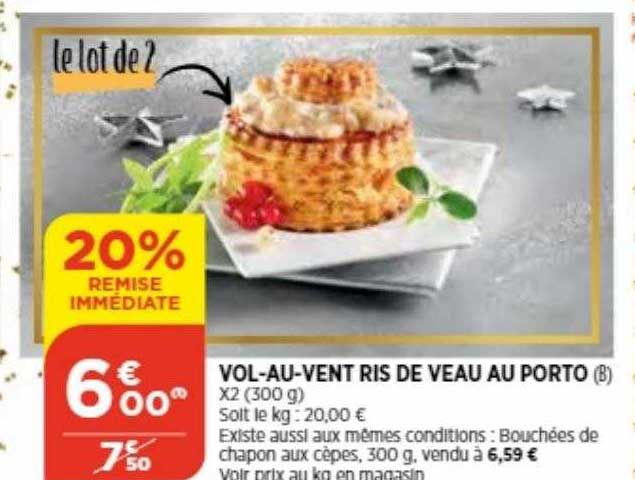 vol-au-vent ris de veau au porto