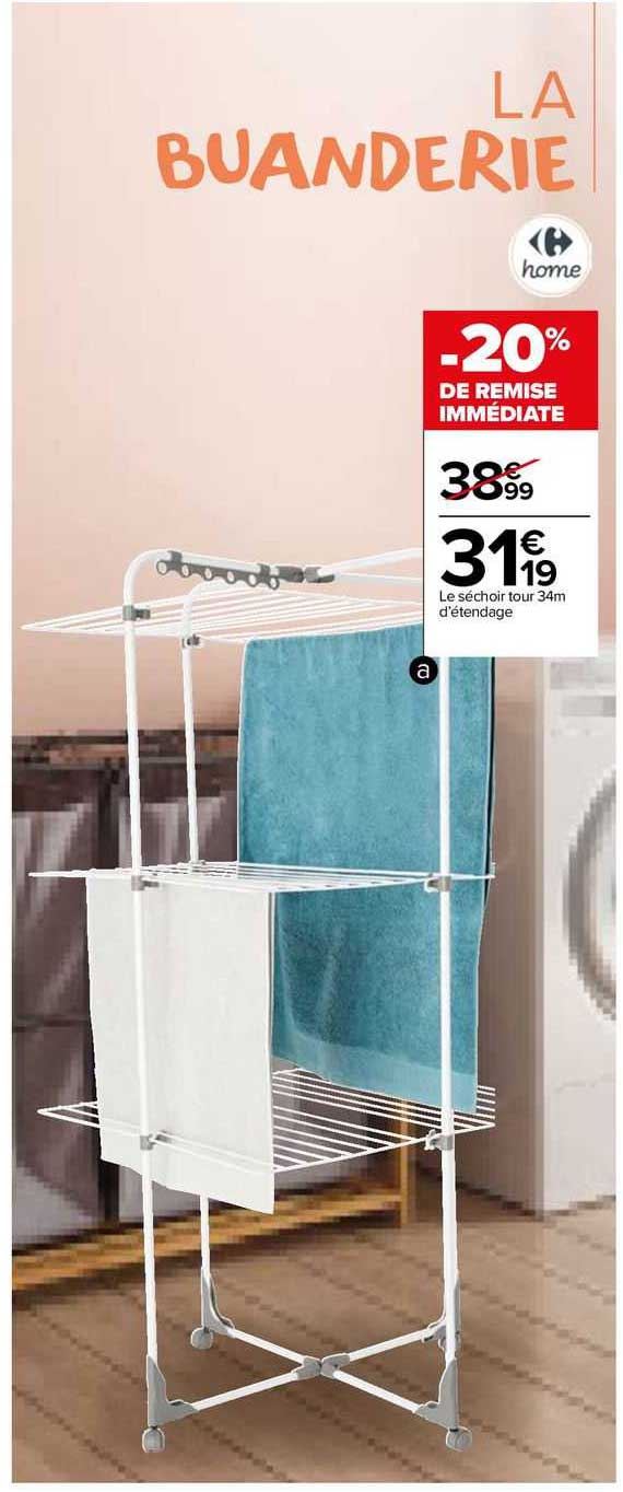le séchoir tour 34 m d'étendage carrefour home