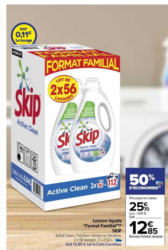 lessive liquide "format familial" skip