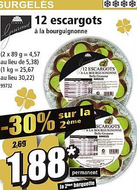 12 escargots à la bourguignonne