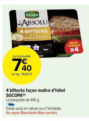 4 biftecks façon maître d'hôtel socopa