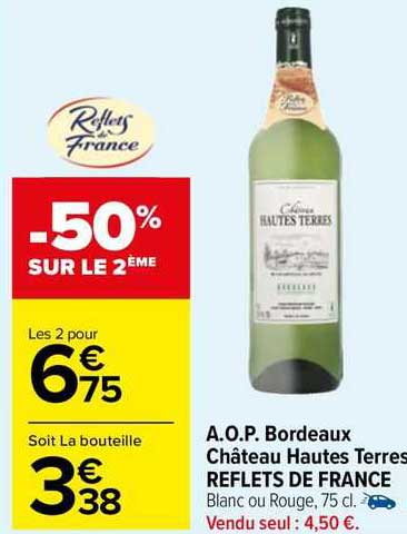 a.o.p. bordeaux château hautes terres reflets de france