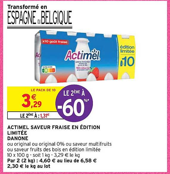 Actimel Saveur Fraise En édition Limitée Danone
