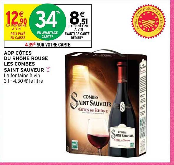 aop côtes du rhône rouge les combes saint sauveur