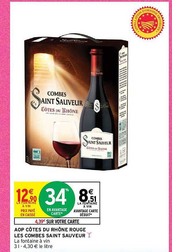 aop côtes du rhône rouge les combes saint saveur