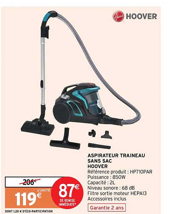 Aspirateur Traineau Sans Sac Hoover