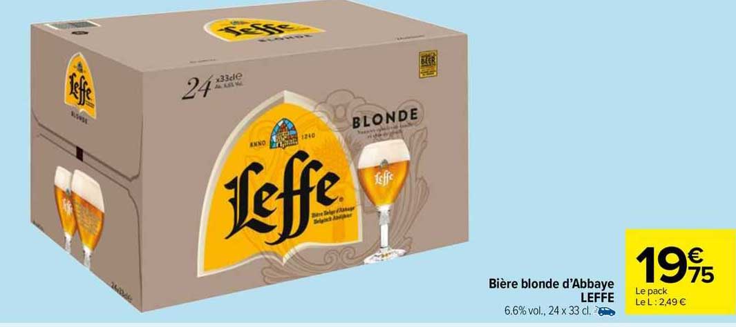 Bière Blonde D'abbaye Leffe