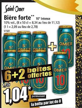 bière forte 10° intense saint-omer