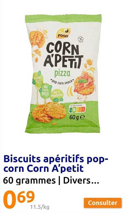 biscuits apéritifs popcorn corn a'petit