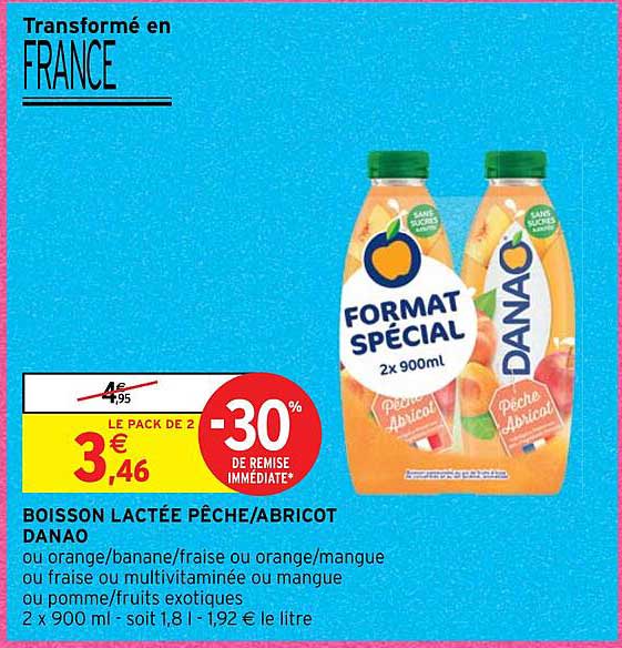 boisson lactée pêche/abricot danao
